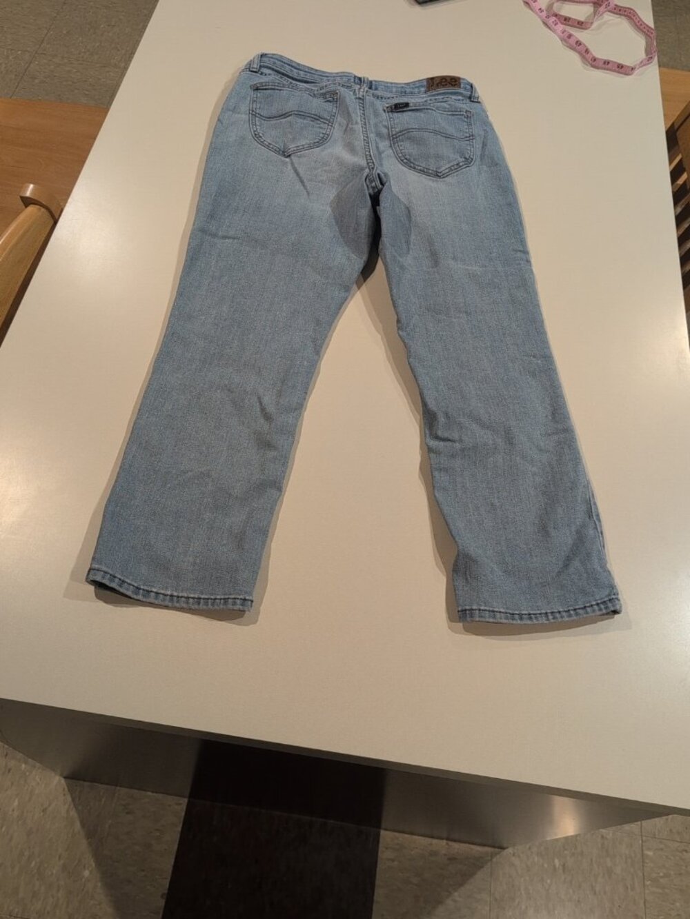 Lee Pants Women's 32x27 Light Blue Straight Leg Jeans Solid Pocketed - Picture 7 of 12